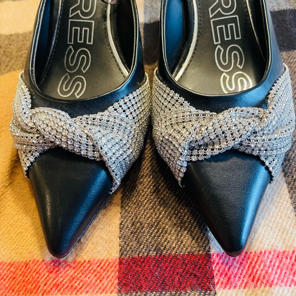 š¦ Express Women's Black and Silver Heels š¦ - Picture 2 of 6